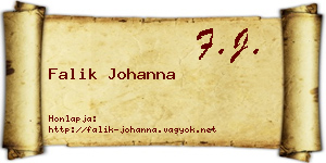 Falik Johanna névjegykártya